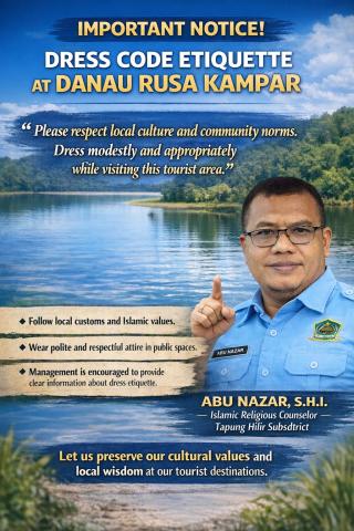  Abu Nazar Imbau Wisatawan Hormati Etika Berpakaian di Danau Rusa Kampar